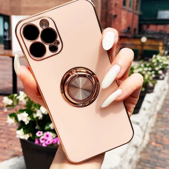 iPhone 14 LOT Pro Max Phone Cases Cute LUXURY ELECTROPLATED RING GRIP PHONE CASE - Picture 1 of 5